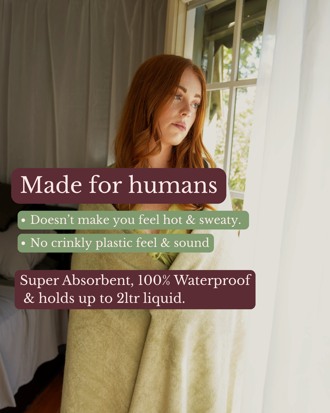 Split Peach Bamboo and Cotton Waterproof Blanket – Espresso Earth