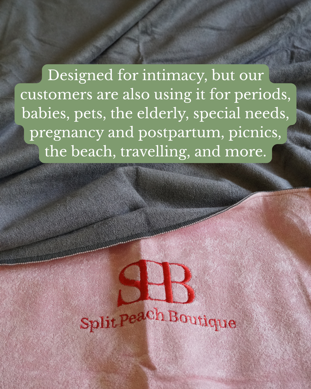 Split Peach Waterproof Blanket Grey-Premium