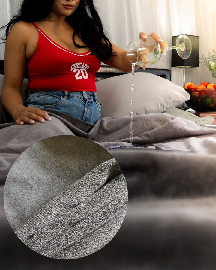 Split Peach Waterproof Blanket Grey-Premium