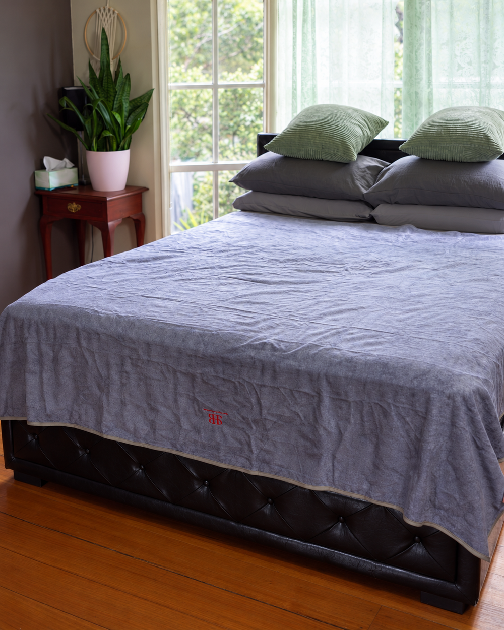 Sterling Lavender Luxury 200 × 200 cm waterproof blanket showing full bed coverage